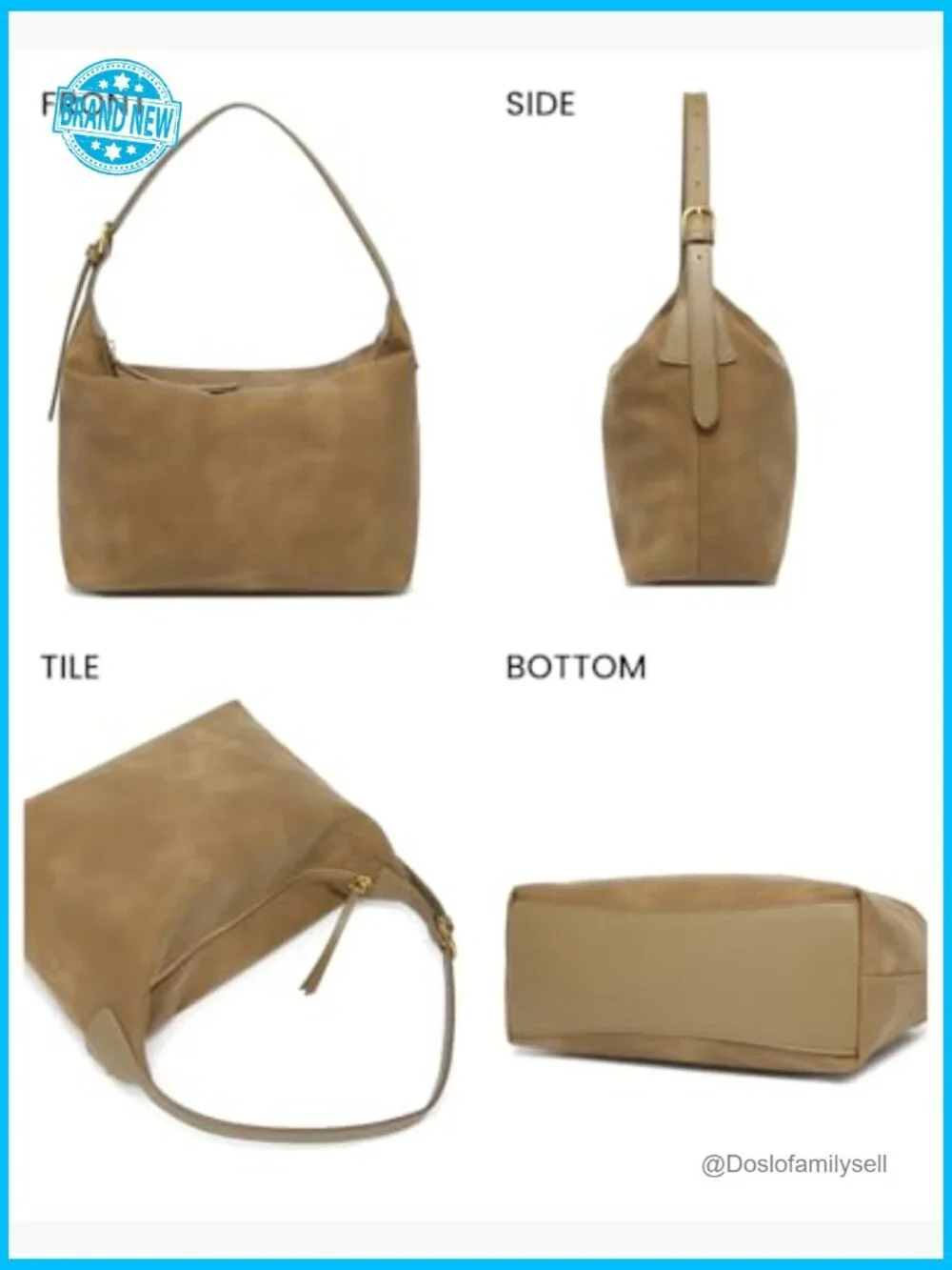 Medium Suede Hobo Bag Slouchy Crossbody Purse Adjustable Strap Shoulder Bag